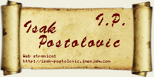 Isak Postolović vizit kartica